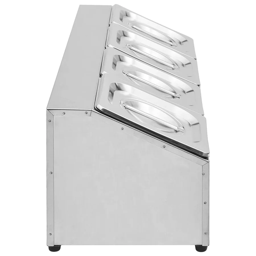 Récipient Gastronorm avec 4 bacs GN 1/6 Acier inoxydable - 4