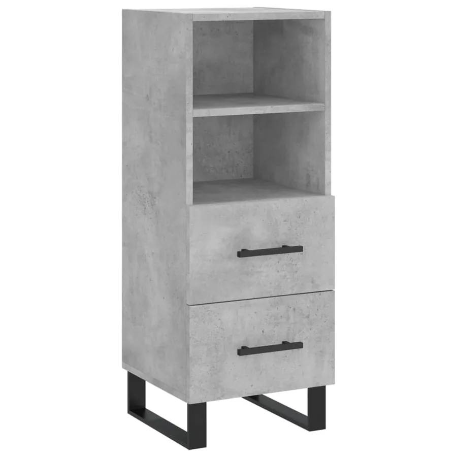 Buffet haut Gris béton 34,5x34x180 cm Bois d'ingénierie - 5