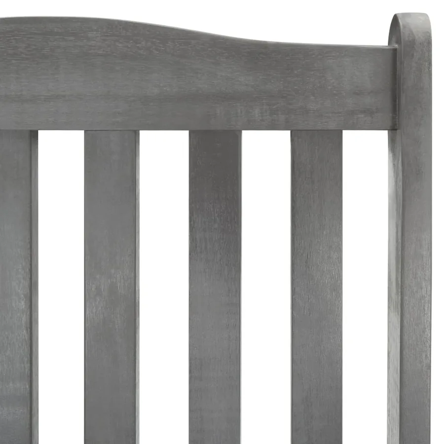 Chaise à bascule avec coussins Gris Bois d'acacia massif - 5