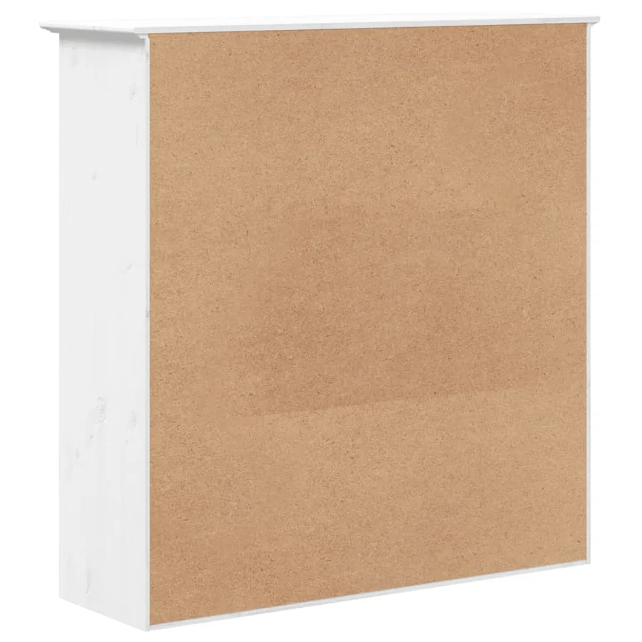 Armoire avec portes vitrées BODO blanc bois de pin massif - 6