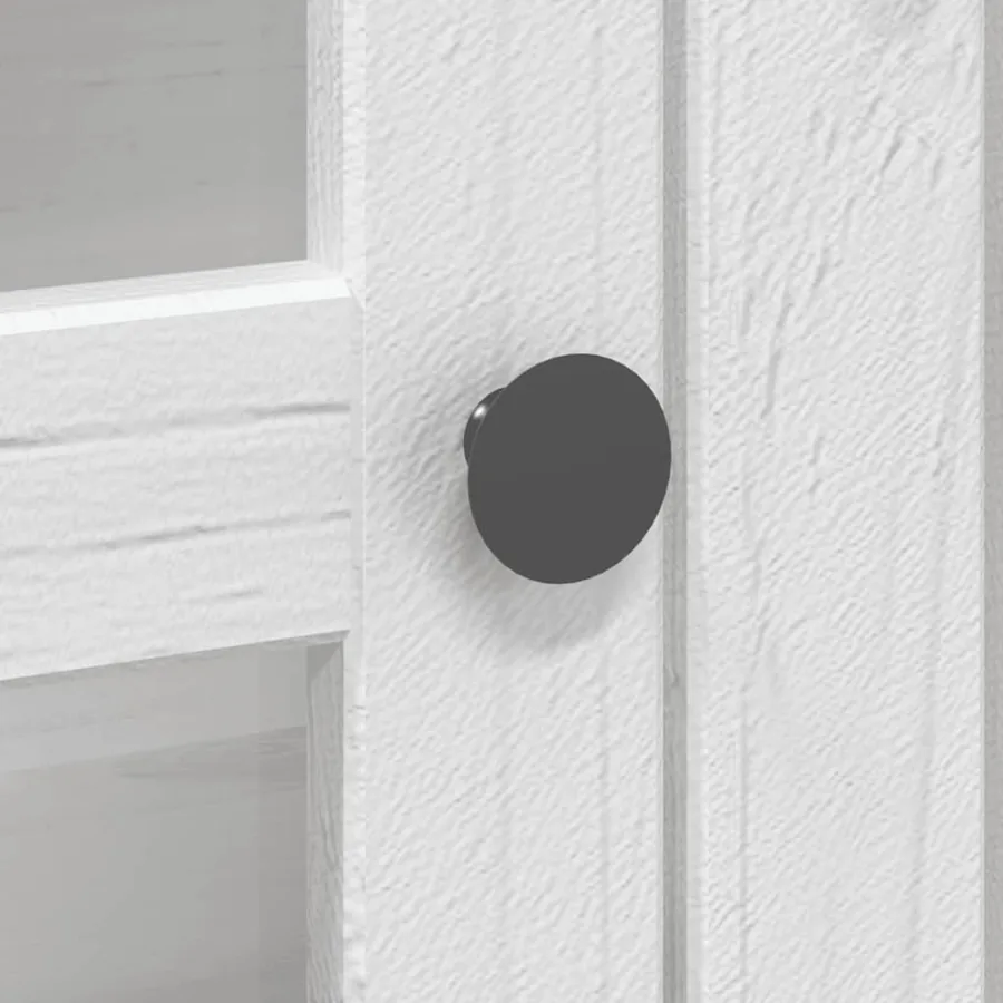 Armoire avec portes vitrées BODO blanc bois de pin massif - 7