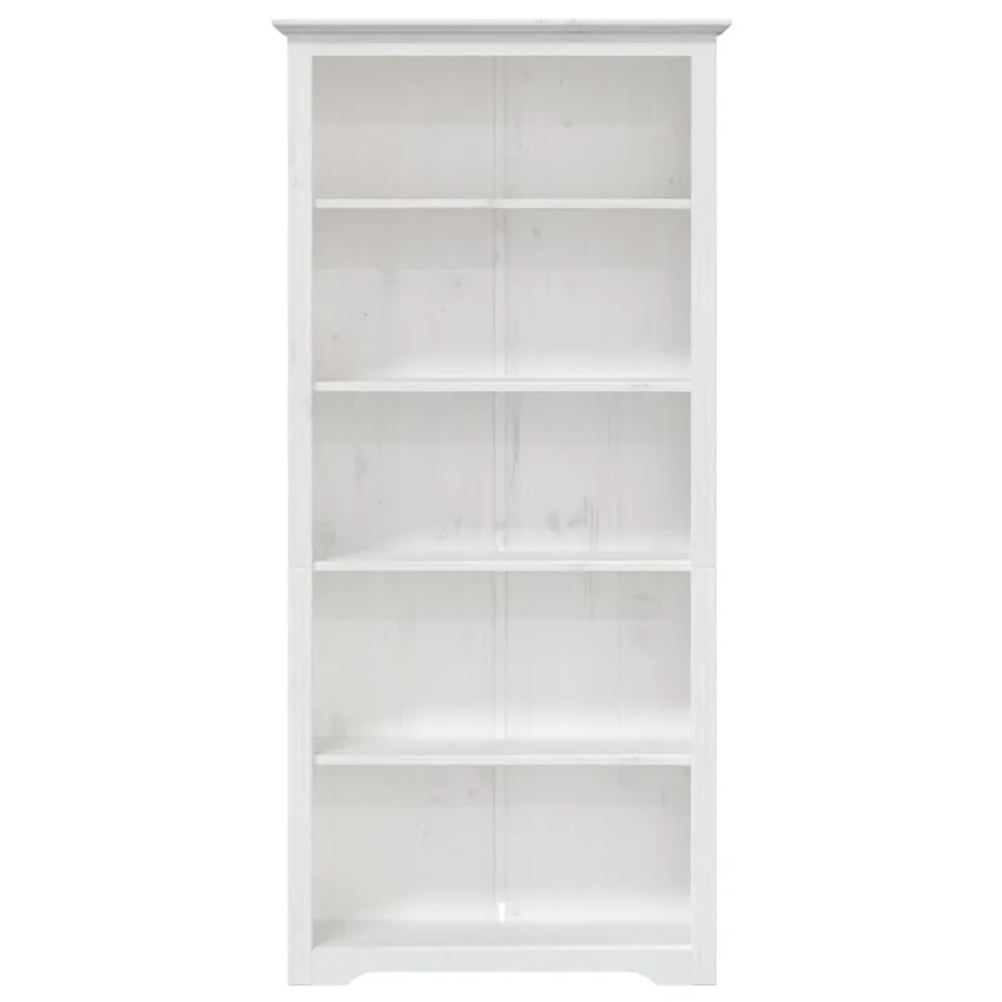 Bibliothèque BODO blanc 82x40x173 cm bois pin massif 5 niveaux - 3