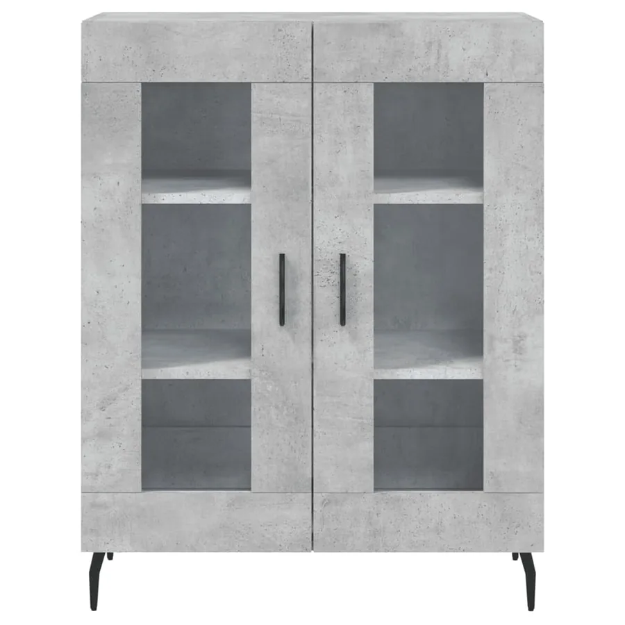 Buffet haut Gris béton 69,5x34x180 cm Bois d'ingénierie - 8