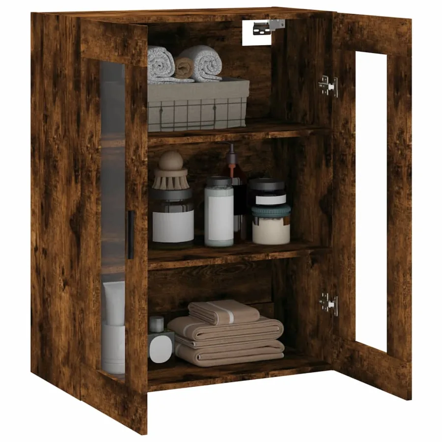 Armoire murale chêne fumé 69,5x34x90 cm - 5