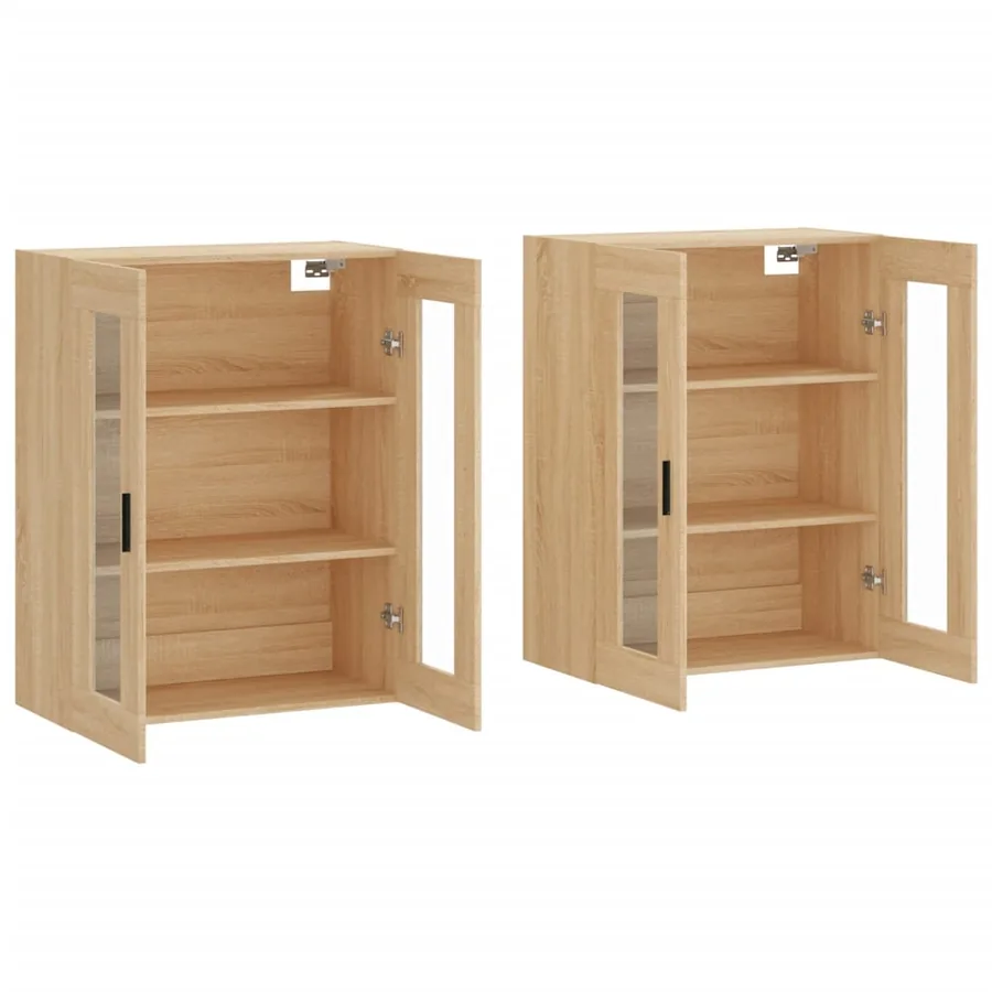 Armoires murales 2 pcs chêne sonoma bois d'ingénierie - 4