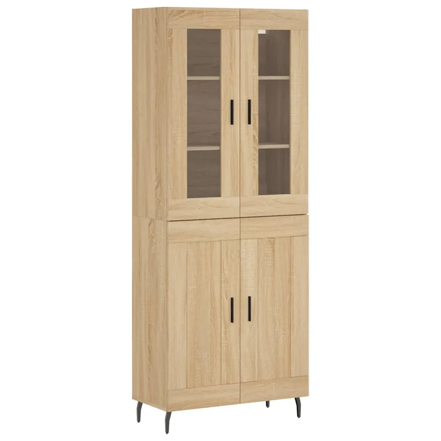 Buffet haut Chêne sonoma 69,5x34x180 cm Bois d'ingénierie - 2