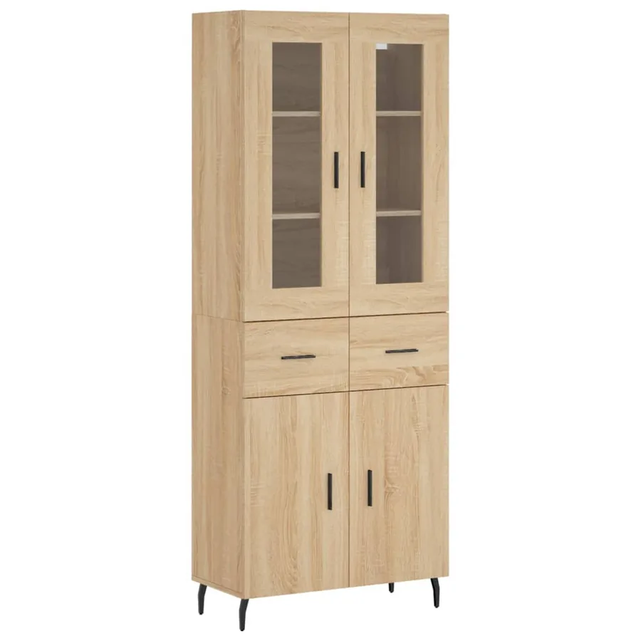 Buffet haut Chêne sonoma 69,5x34x180 cm Bois d'ingénierie - 2
