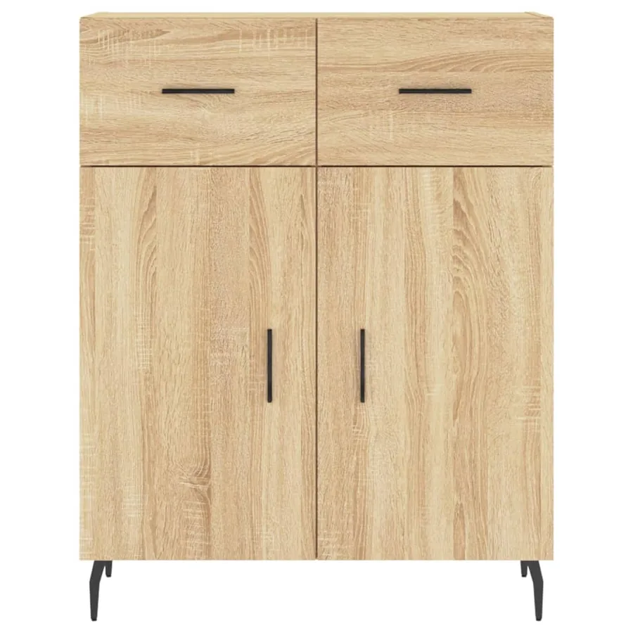 Buffet haut Chêne sonoma 69,5x34x180 cm Bois d'ingénierie - 8