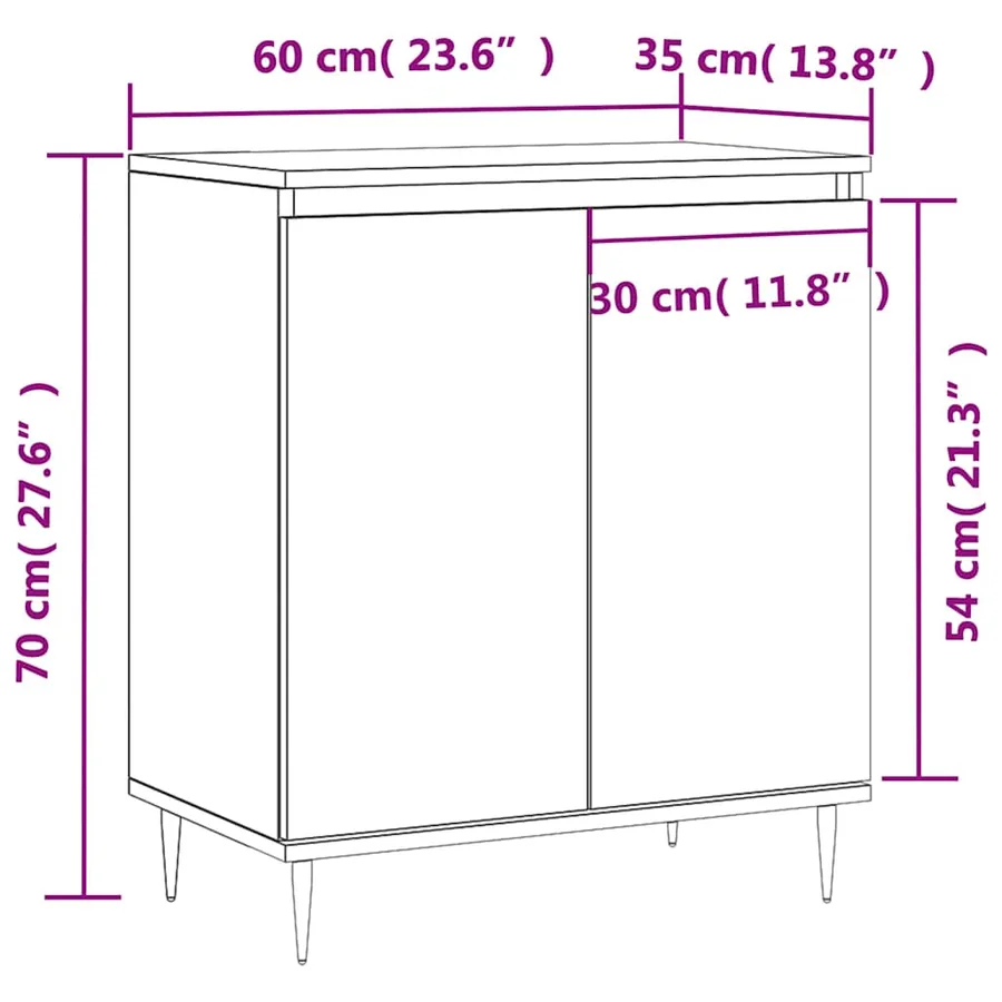 Buffet Chêne sonoma 60x35x70 cm Bois d'ingénierie - 11