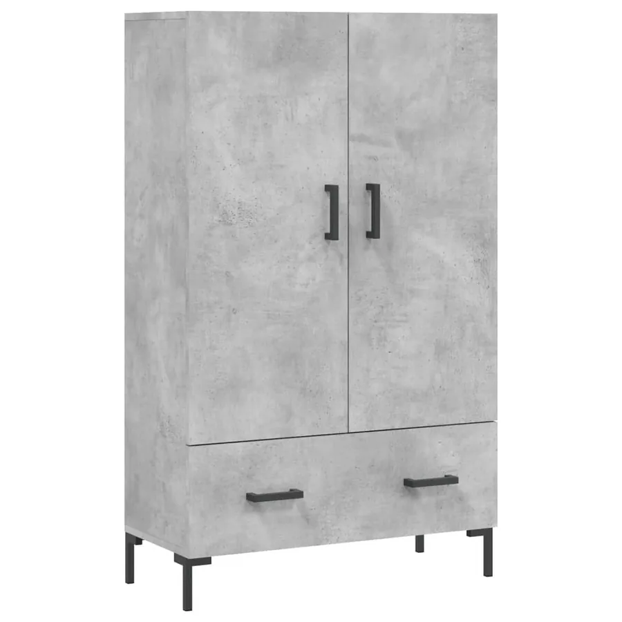 Buffet haut gris béton 69,5x31x115 cm bois d'ingénierie - 2