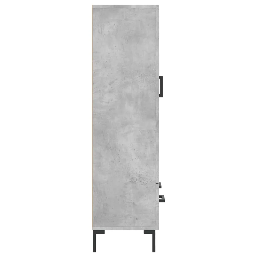Buffet haut gris béton 69,5x31x115 cm bois d'ingénierie - 7
