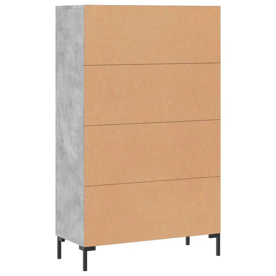 Buffet haut gris béton 69,5x31x115 cm bois d'ingénierie - 8