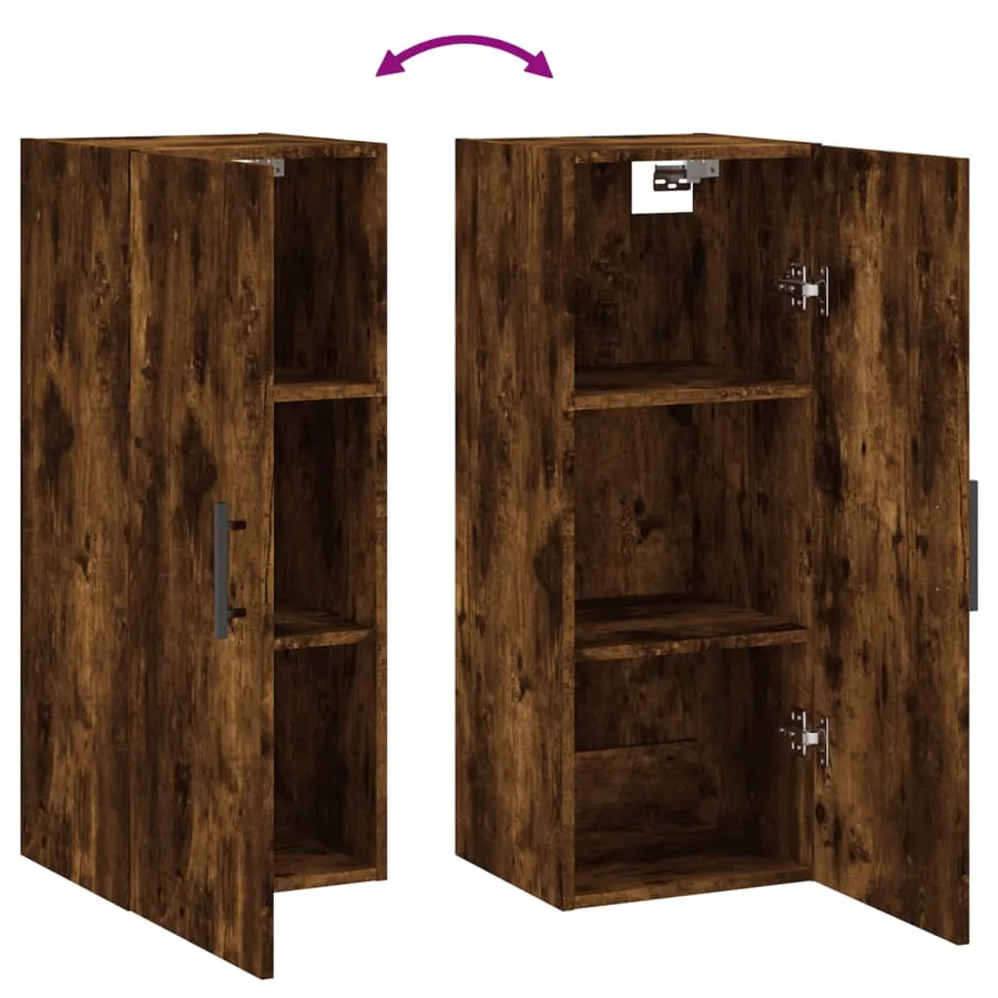 Armoire murale chêne fumé 34,5x34x90 cm - 10