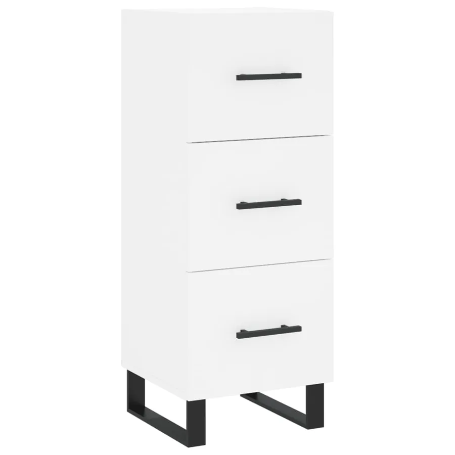 Buffet haut Blanc 34,5x34x180 cm Bois d'ingénierie - 5