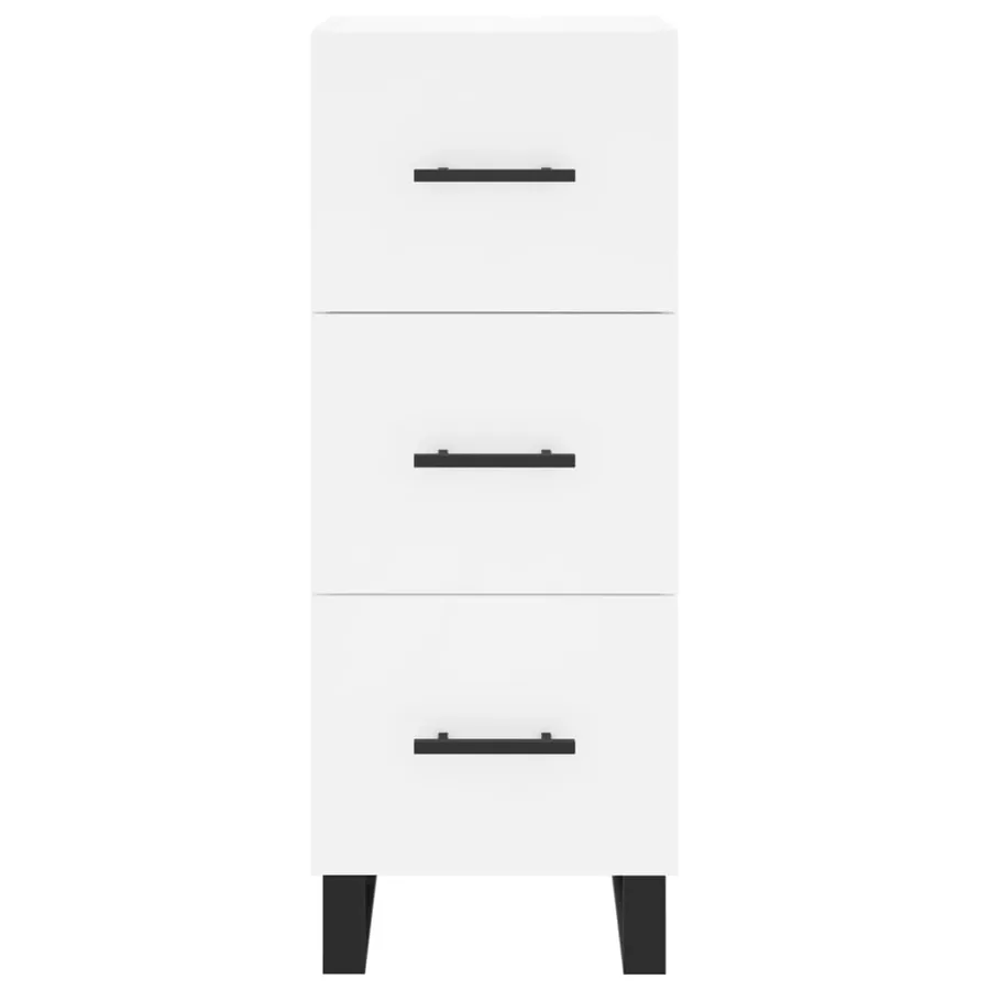 Buffet haut Blanc 34,5x34x180 cm Bois d'ingénierie - 6