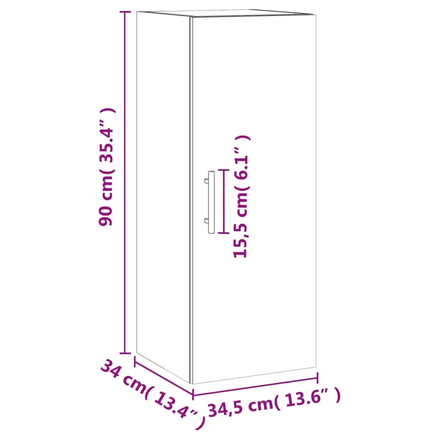Armoire murale blanc 34,5x34x90 cm - 14