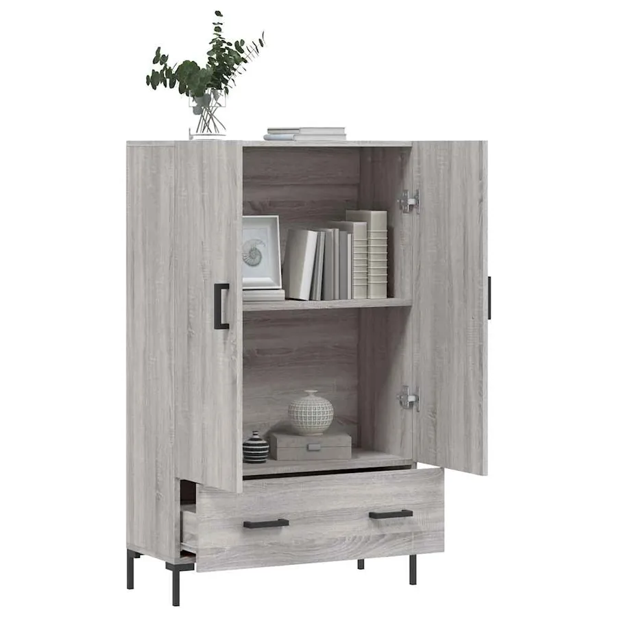 Buffet haut sonoma gris 69,5x31x115 cm bois d'ingénierie - 4