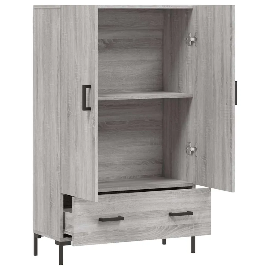 Buffet haut sonoma gris 69,5x31x115 cm bois d'ingénierie - 5