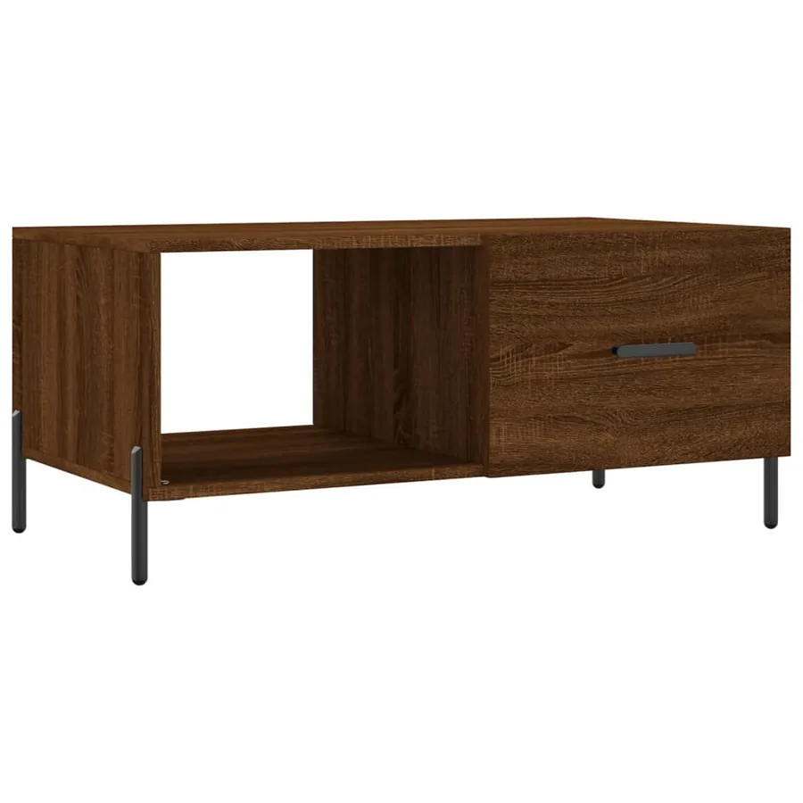 Table basse chêne marron 90x50x40 cm bois d'ingénierie - 2
