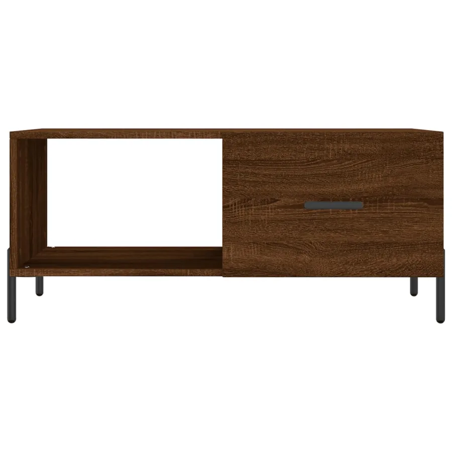 Table basse chêne marron 90x50x40 cm bois d'ingénierie - 5