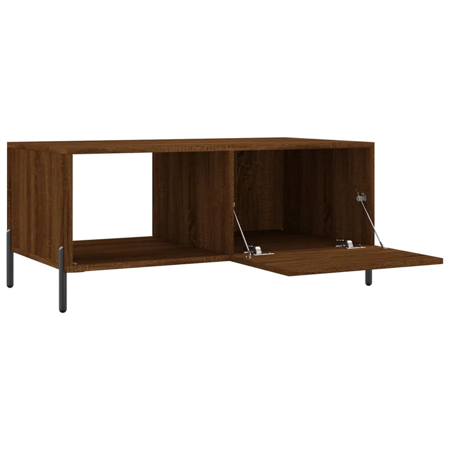 Table basse chêne marron 90x50x40 cm bois d'ingénierie - 6