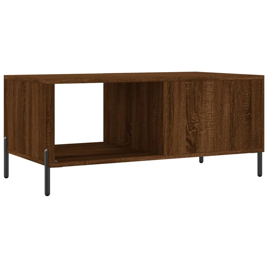 Table basse chêne marron 90x50x40 cm bois d'ingénierie - 8