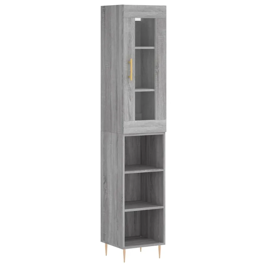 Buffet haut Sonoma gris 34,5x34x180 cm Bois d'ingénierie - 2