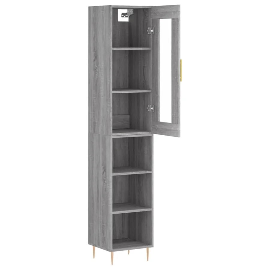Buffet haut Sonoma gris 34,5x34x180 cm Bois d'ingénierie - 4