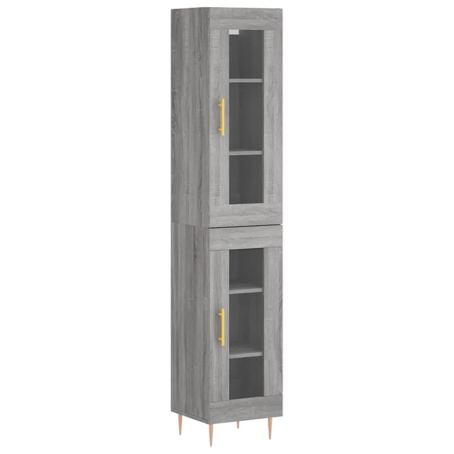 Buffet haut Sonoma gris 34,5x34x180 cm Bois d'ingénierie - 2