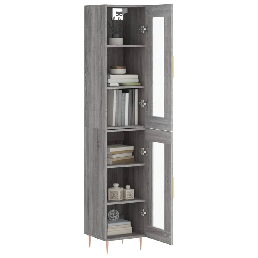 Buffet haut Sonoma gris 34,5x34x180 cm Bois d'ingénierie - 3