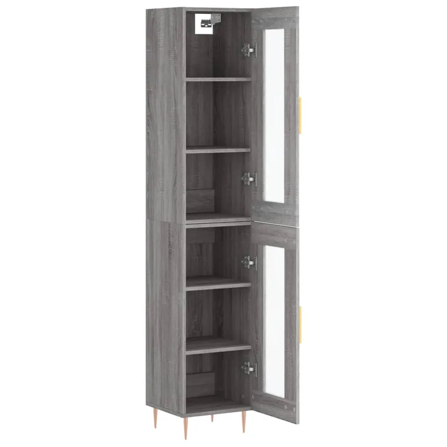 Buffet haut Sonoma gris 34,5x34x180 cm Bois d'ingénierie - 4