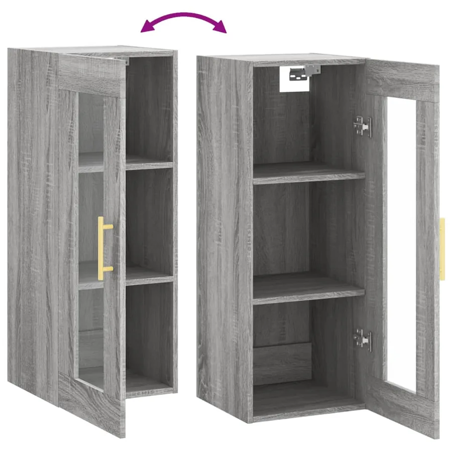Armoire murale sonoma gris 34,5x34x90 cm - 10