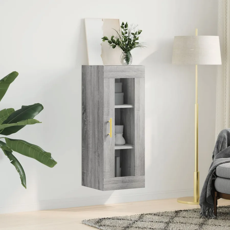 Armoire murale sonoma gris 34,5x34x90 cm - 3
