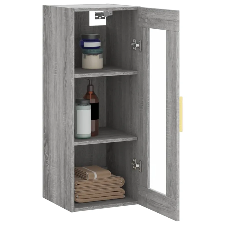 Armoire murale sonoma gris 34,5x34x90 cm - 5