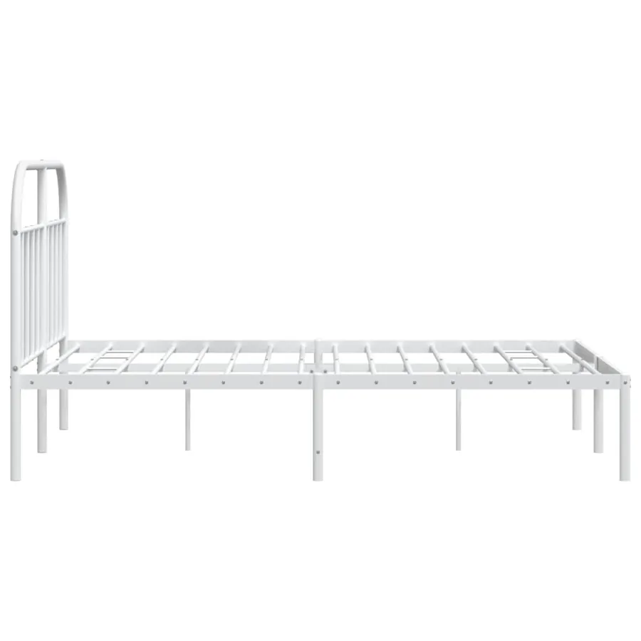 Cadre de lit métal sans matelas et tête de lit blanc 180x200 cm - 7