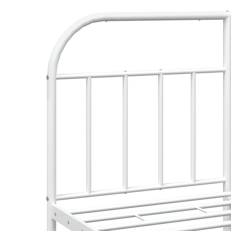 Cadre de lit métal sans matelas et tête de lit blanc 180x200 cm - 9