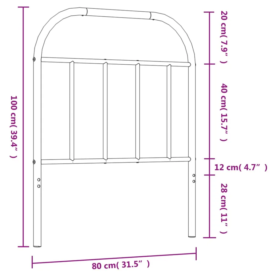 Tête de lit de remplacement métal blanc 75 cm - 7