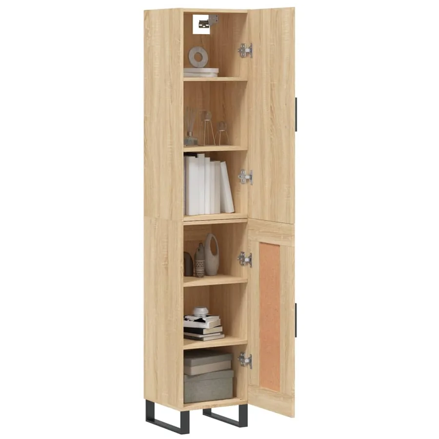 Buffet haut Chêne sonoma 34,5x34x180 cm Bois d'ingénierie - 3