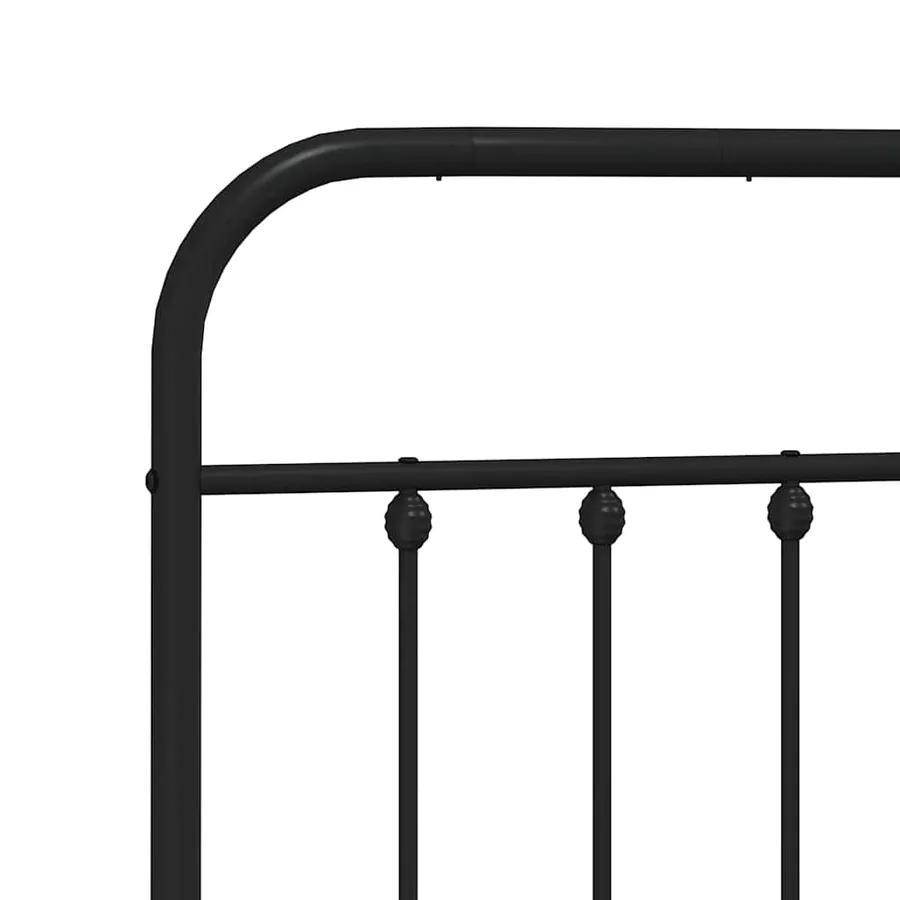 Cadre de lit métal sans matelas avec pied de lit noir 135x190cm - 9