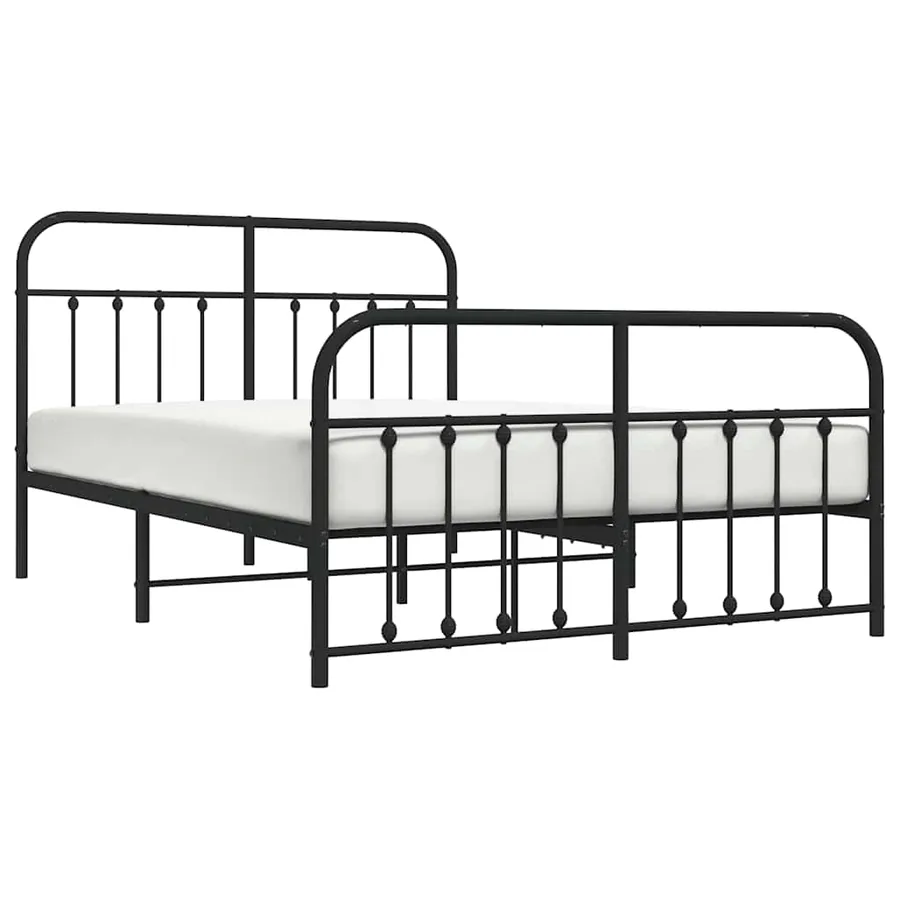 Cadre de lit métal sans matelas avec pied de lit noir 140x200cm - 5