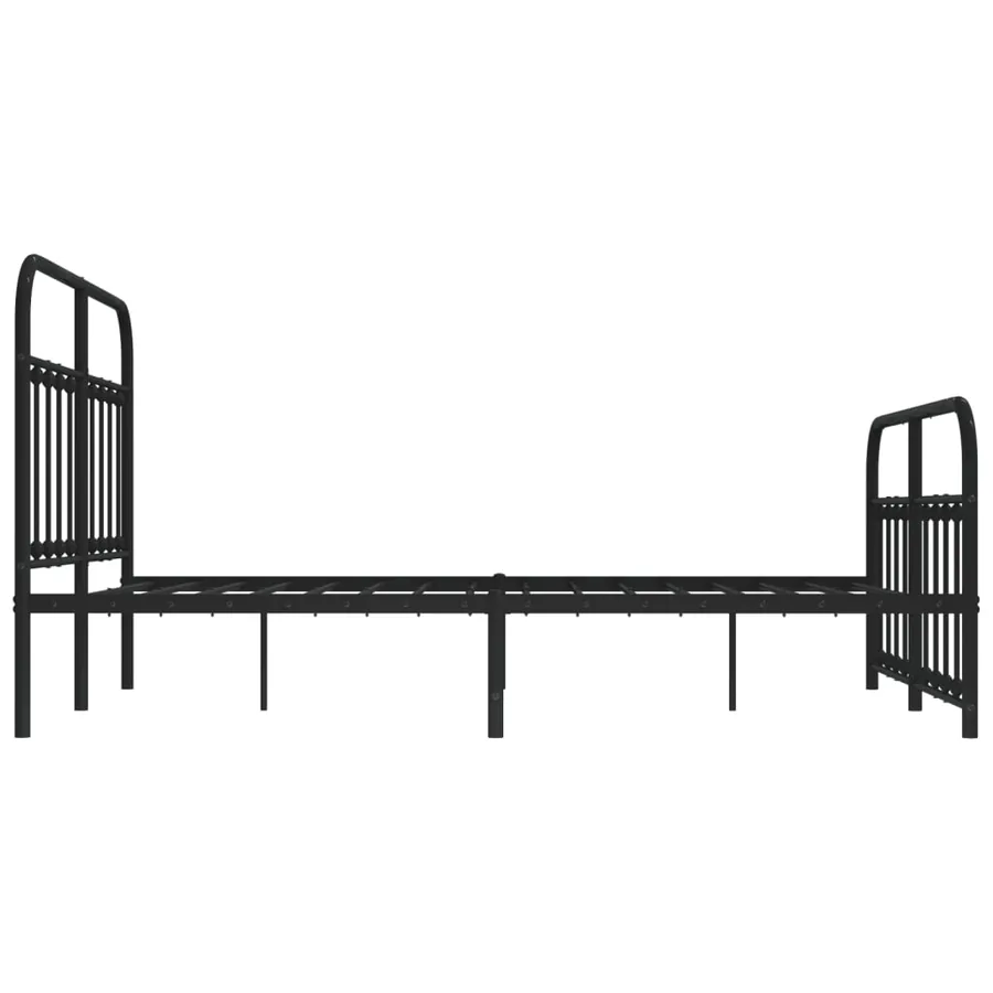 Cadre de lit métal sans matelas avec pied de lit noir 140x200cm - 7