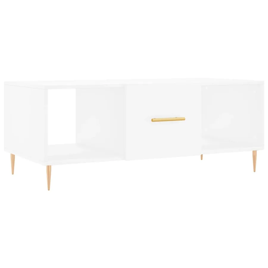 Table basse blanc 102x50x40 cm bois d'ingénierie - 2