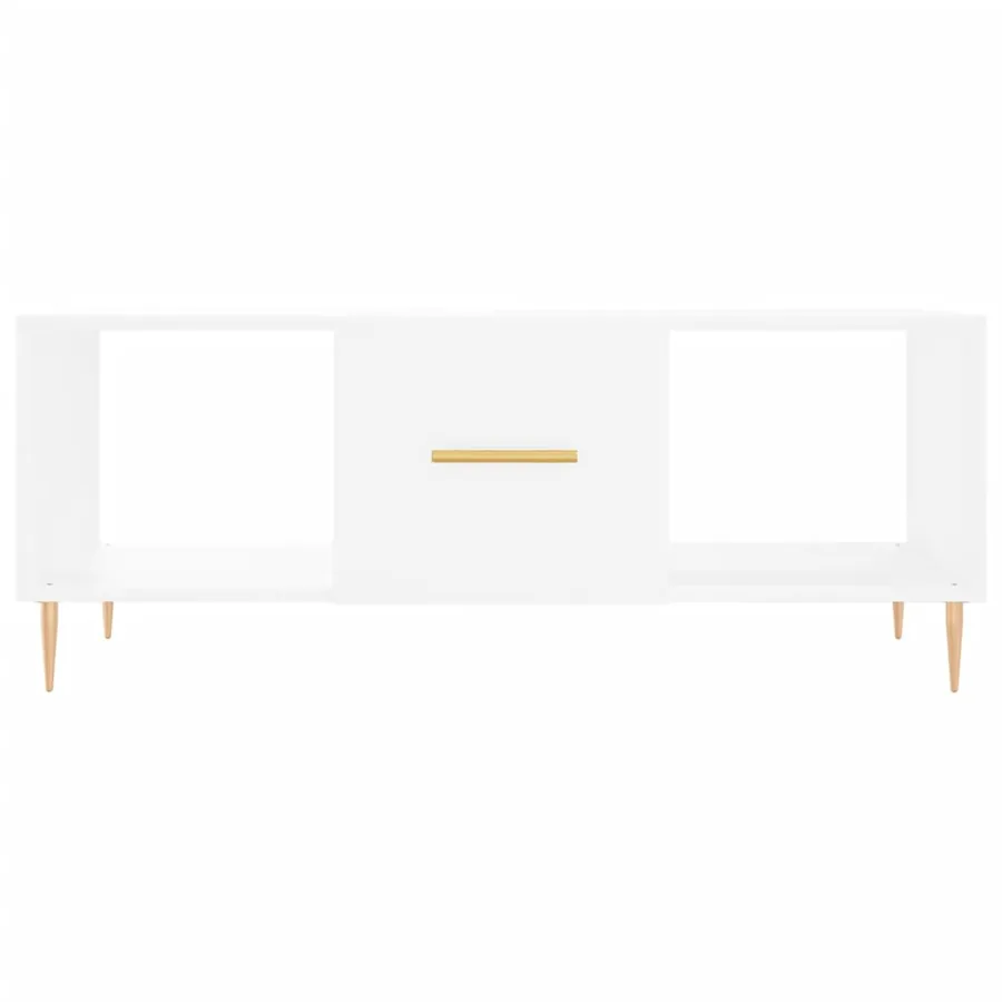 Table basse blanc 102x50x40 cm bois d'ingénierie - 5