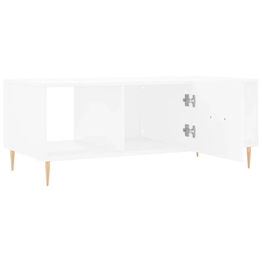 Table basse blanc 102x50x40 cm bois d'ingénierie - 6