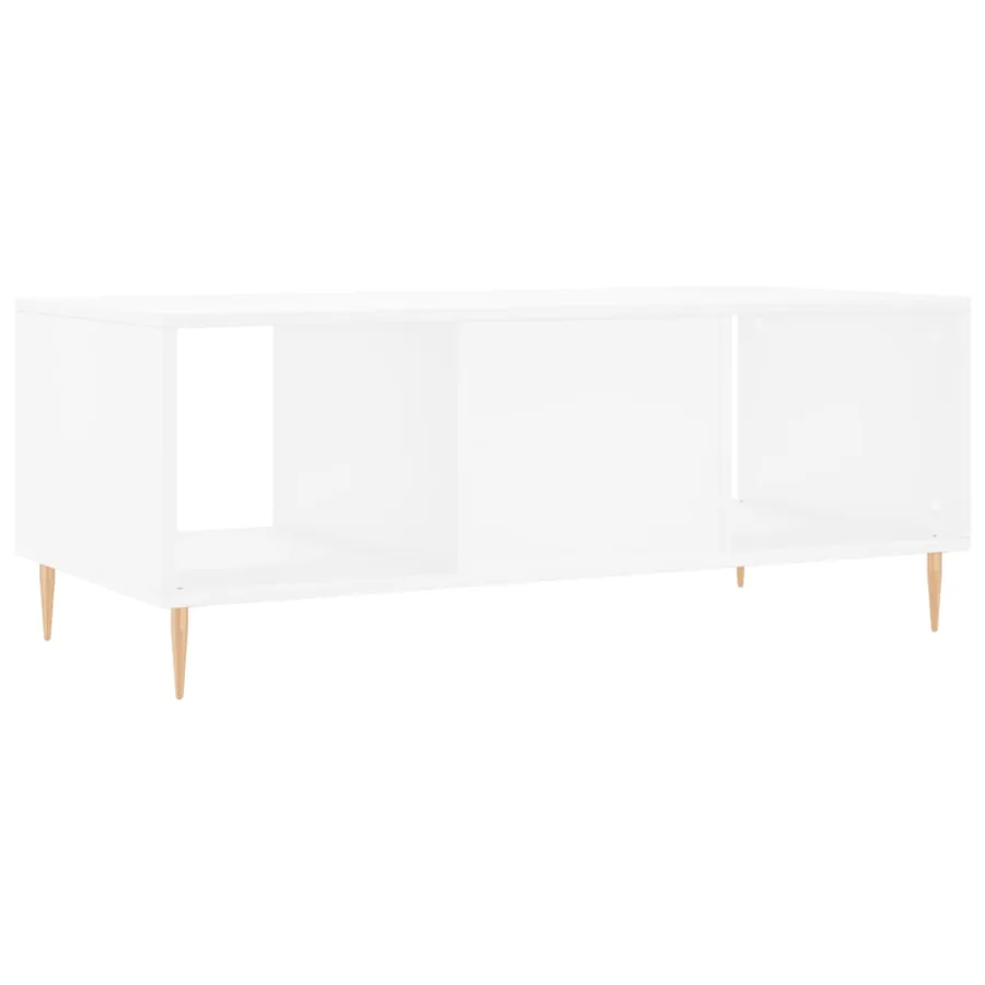 Table basse blanc 102x50x40 cm bois d'ingénierie - 8