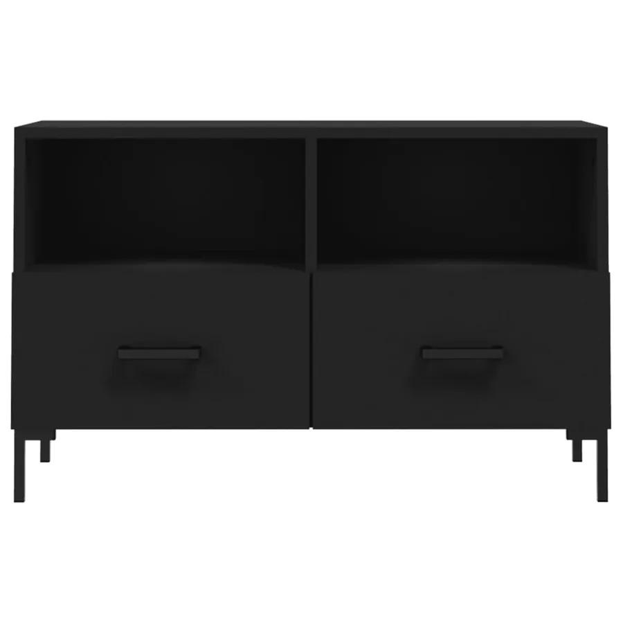 Meuble TV Noir 80x36x50 cm Bois d'ingénierie - 5