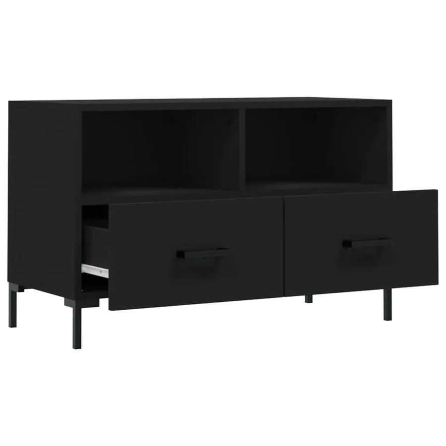 Meuble TV Noir 80x36x50 cm Bois d'ingénierie - 6