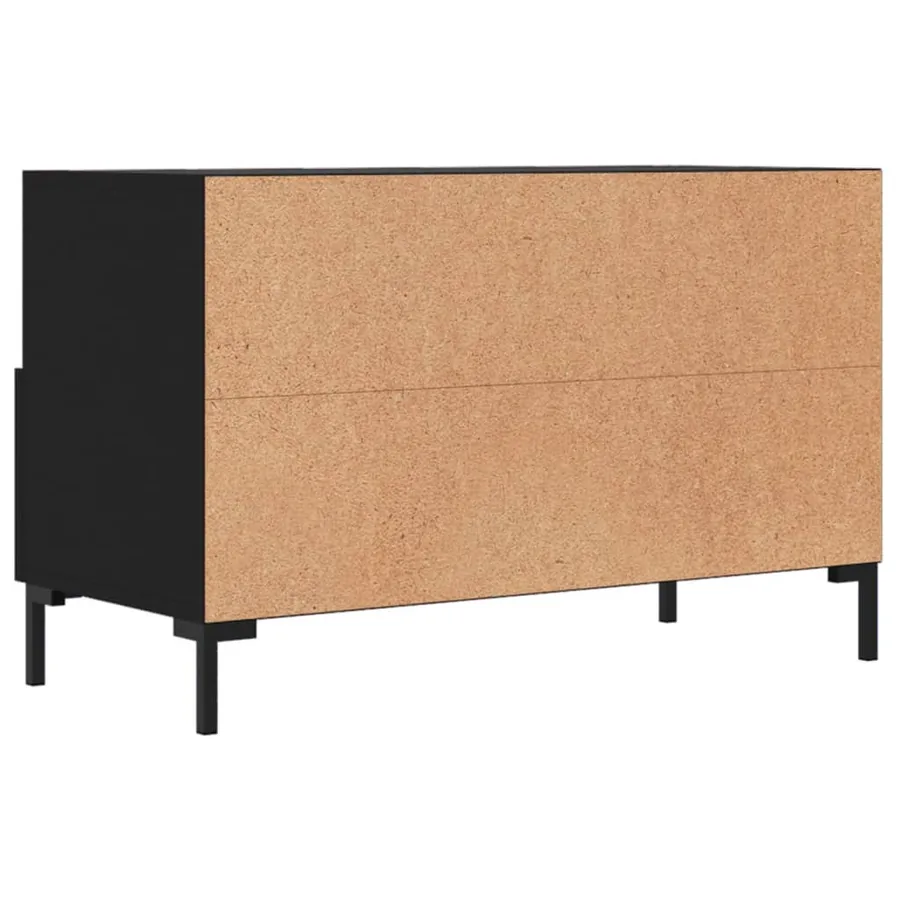 Meuble TV Noir 80x36x50 cm Bois d'ingénierie - 8