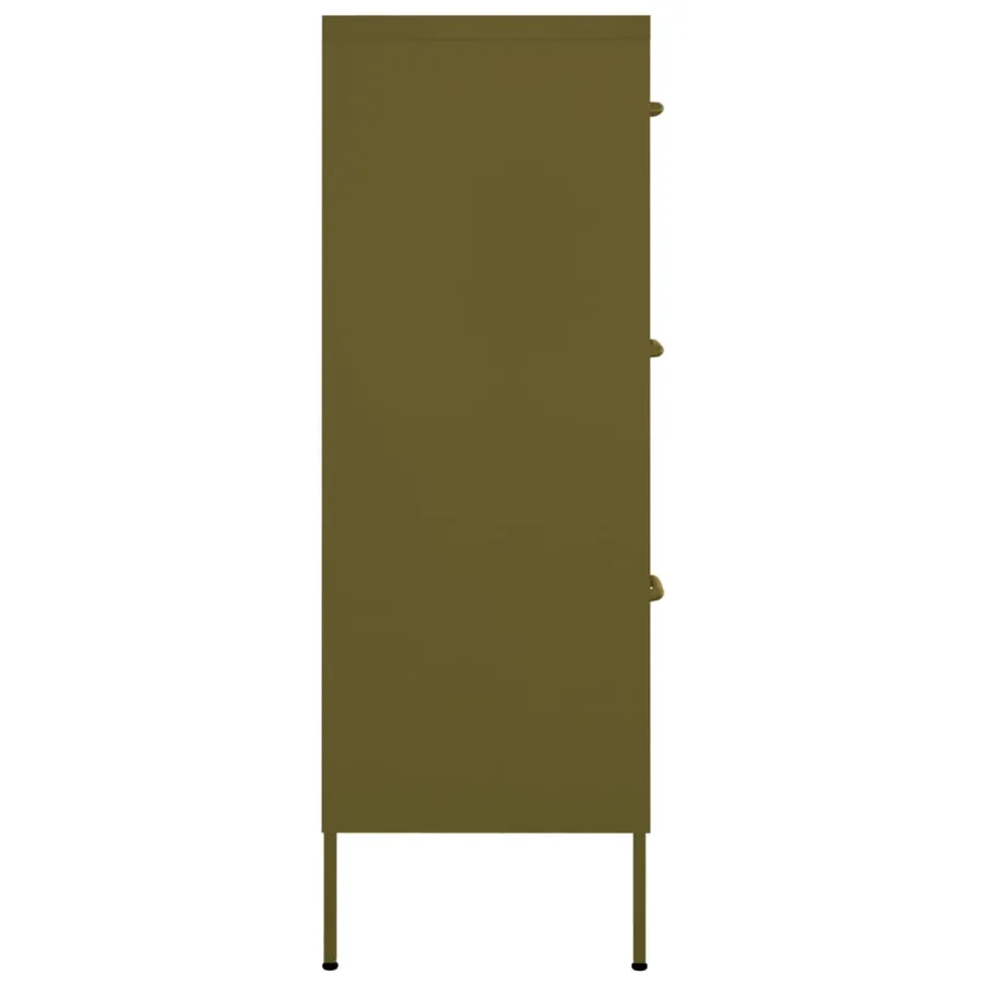 Armoire à tiroirs Vert olive 80x35x101,5 cm Acier - 4