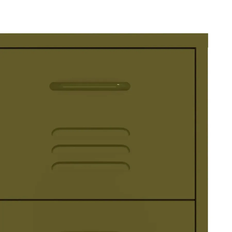 Armoire à tiroirs Vert olive 80x35x101,5 cm Acier - 7